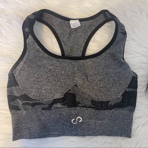 Curves N Combatboots Grey Camo Seamless Bra